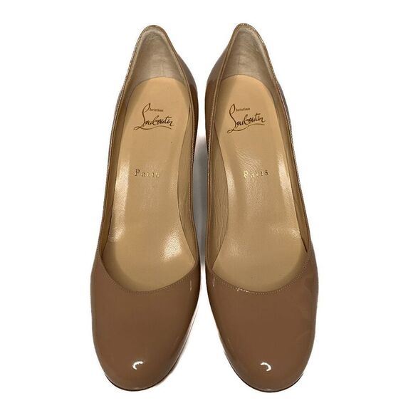 Christian Louboutin Lady Gena Nude Patent Leather Pump Heels EU 38.5 US 8.5 - Picture 2 of 10